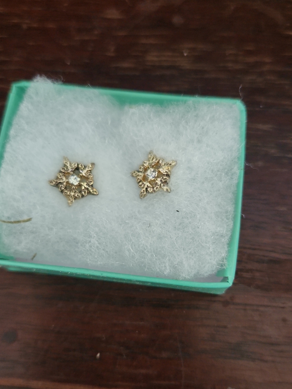 Gold Snowflake Crystal Stud Earrings - Elegant Women's Jewelry